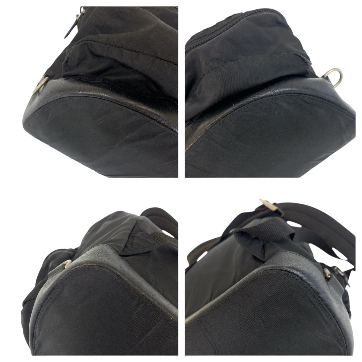PRADA Backpack Nylon, Leather black Backpacks, Daypacks, Backpacks, Unisex Testo Saffiano Triangle With logo Women Used Authentic