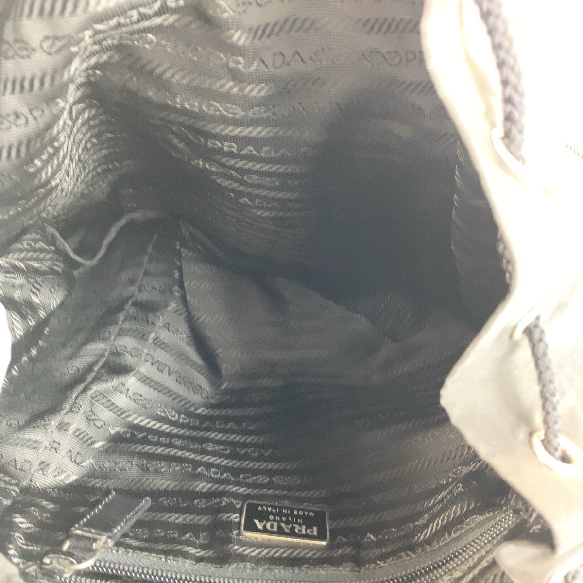PRADA Backpack Nylon, Leather black Backpacks, Daypacks, Backpacks, Unisex Testo Saffiano Triangle With logo Women Used Authentic