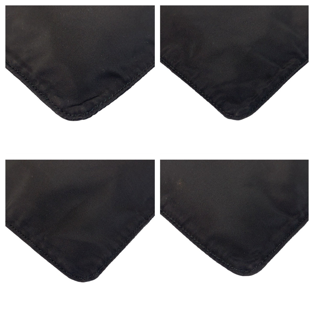PRADA Shoulder Bag Nylon Black SilverMetal Shoulder Bag Test Triangle With logo Women Used Authentic