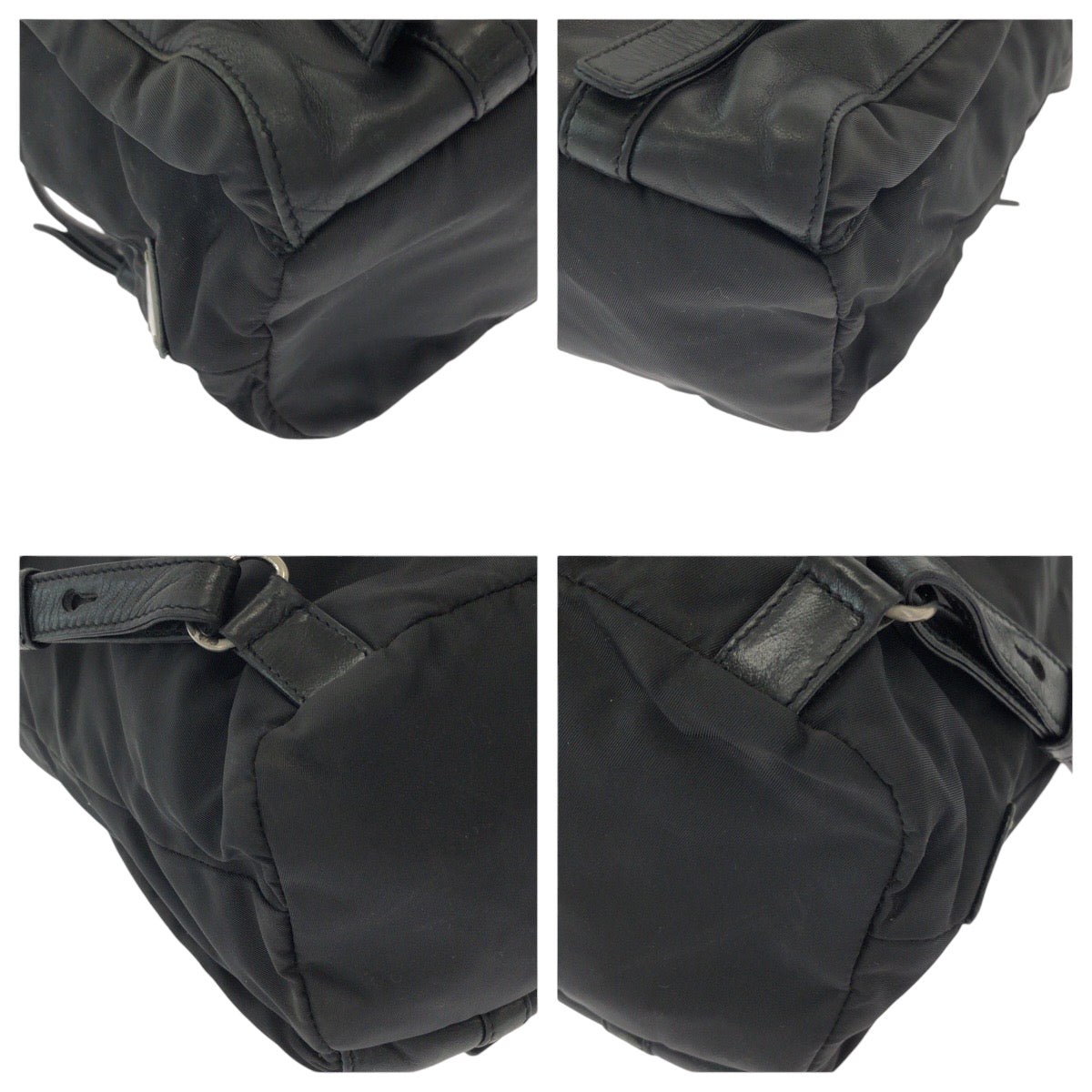 PRADA Backpack Nylon, Leather black Backpack Unisex Test Women Used Authentic