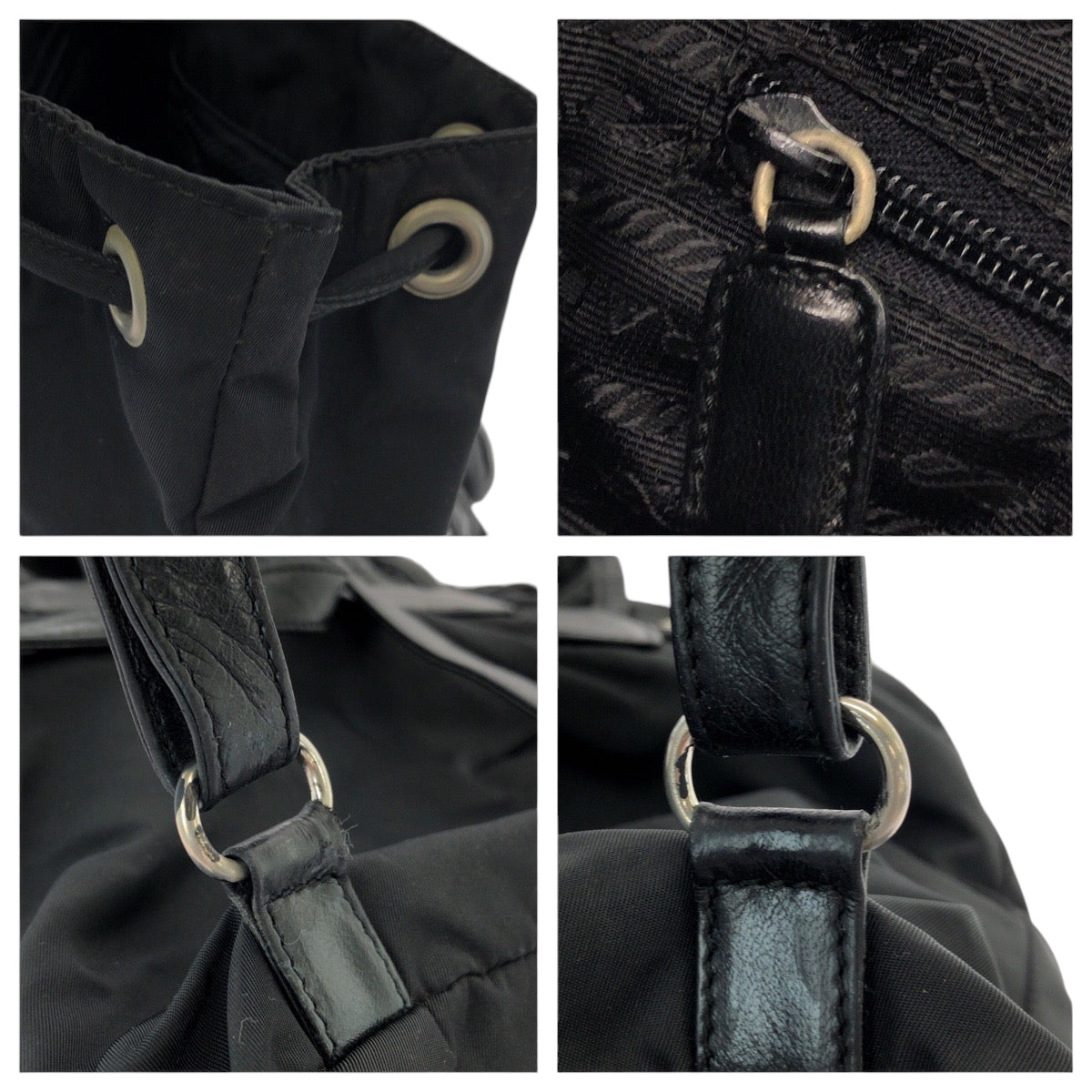 PRADA Backpack Nylon, Leather black Backpack Unisex Test Women Used Authentic