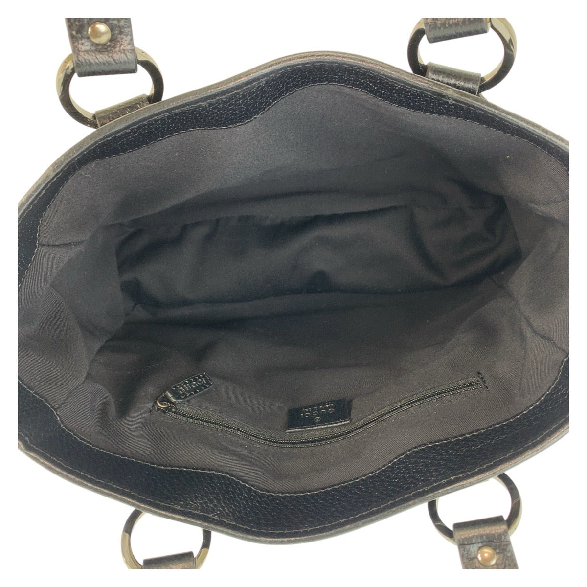 GUCCI Tote Bag 113019 GG canvas, leather Black black Tote Bag Shoulder Bag Women Used Authentic