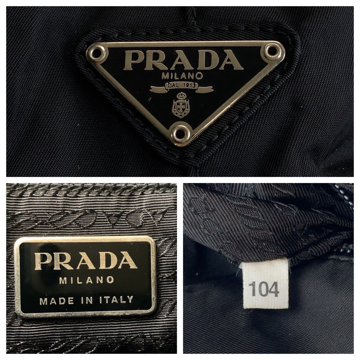 PRADA Tote Bag Nylon Black black Tote Bag Shoulder Bag Test Triangle With logo Women Used Authentic
