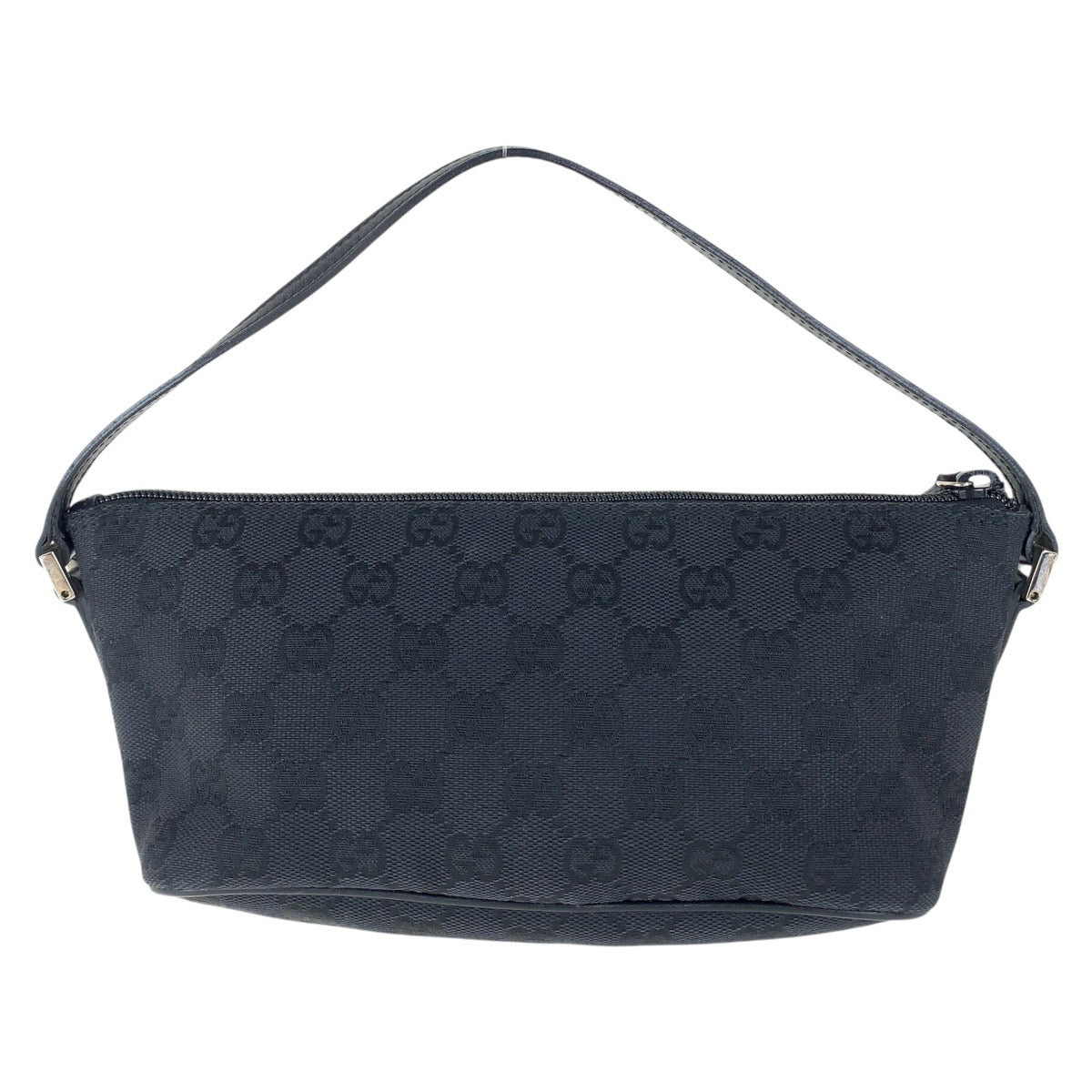 GUCCI Handbag 039 1103 GG canvas, leather Black SilverMetal Handbag accessory pouch Women Used Authentic