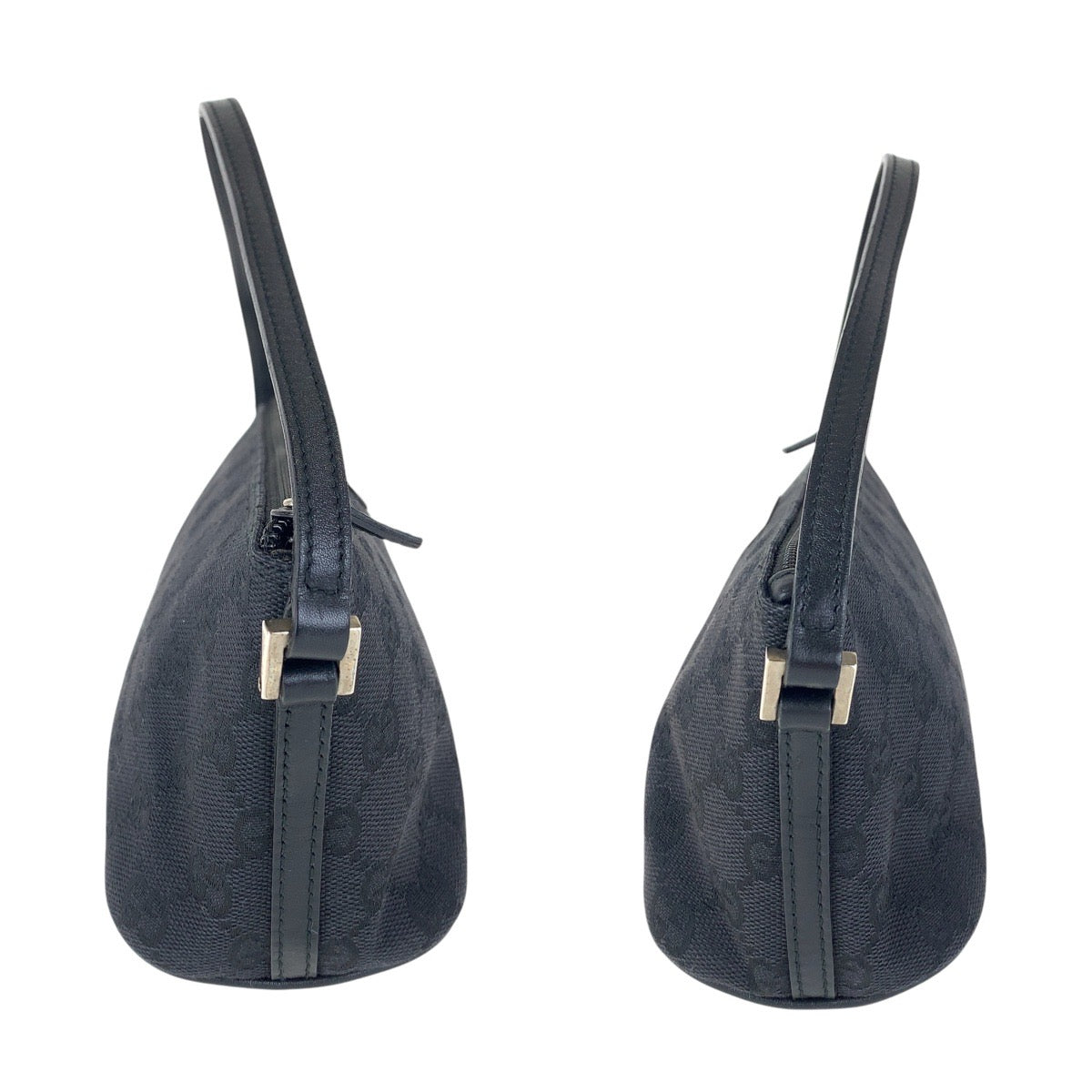 GUCCI Handbag 039 1103 GG canvas, leather Black SilverMetal Handbag accessory pouch Women Used Authentic