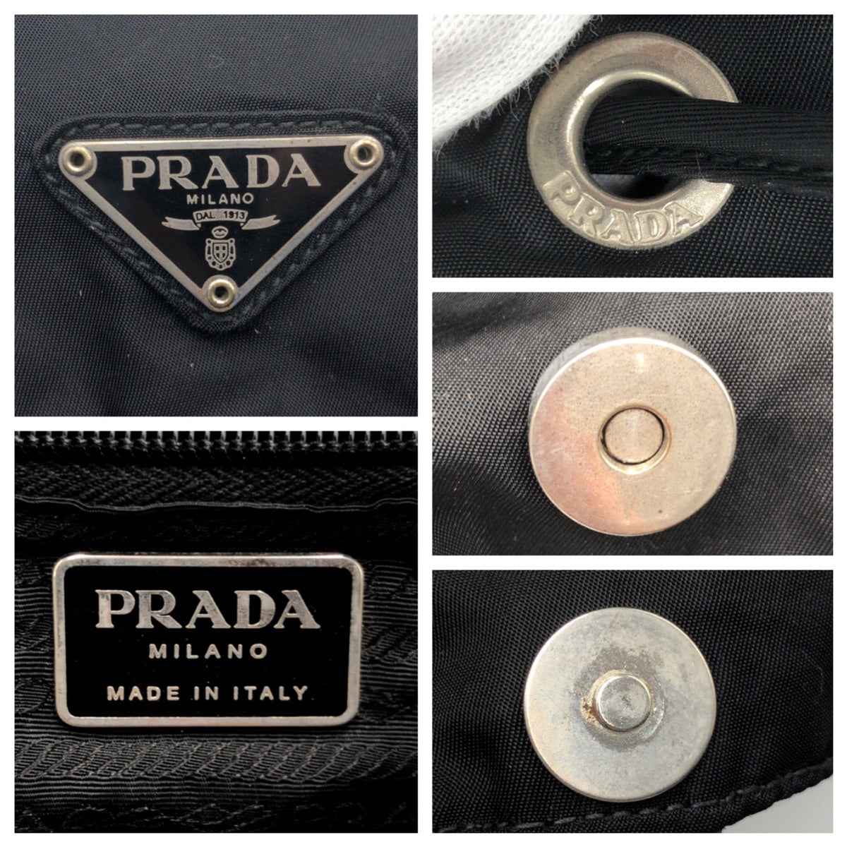 PRADA Backpack Nylon Black black Backpack Unisex Test Triangular logo Women Used Authentic