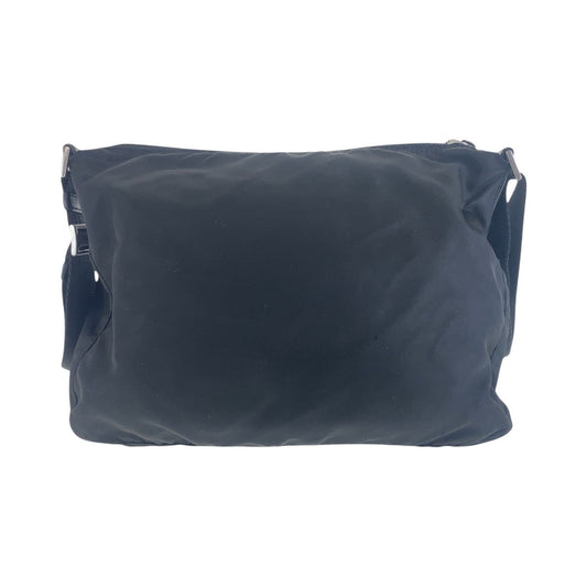 PRADA Shoulder Bag Nylon Black SilverMetal Crossbody Shoulder Bag Unisex Test Triangle With logo mens Used Authentic