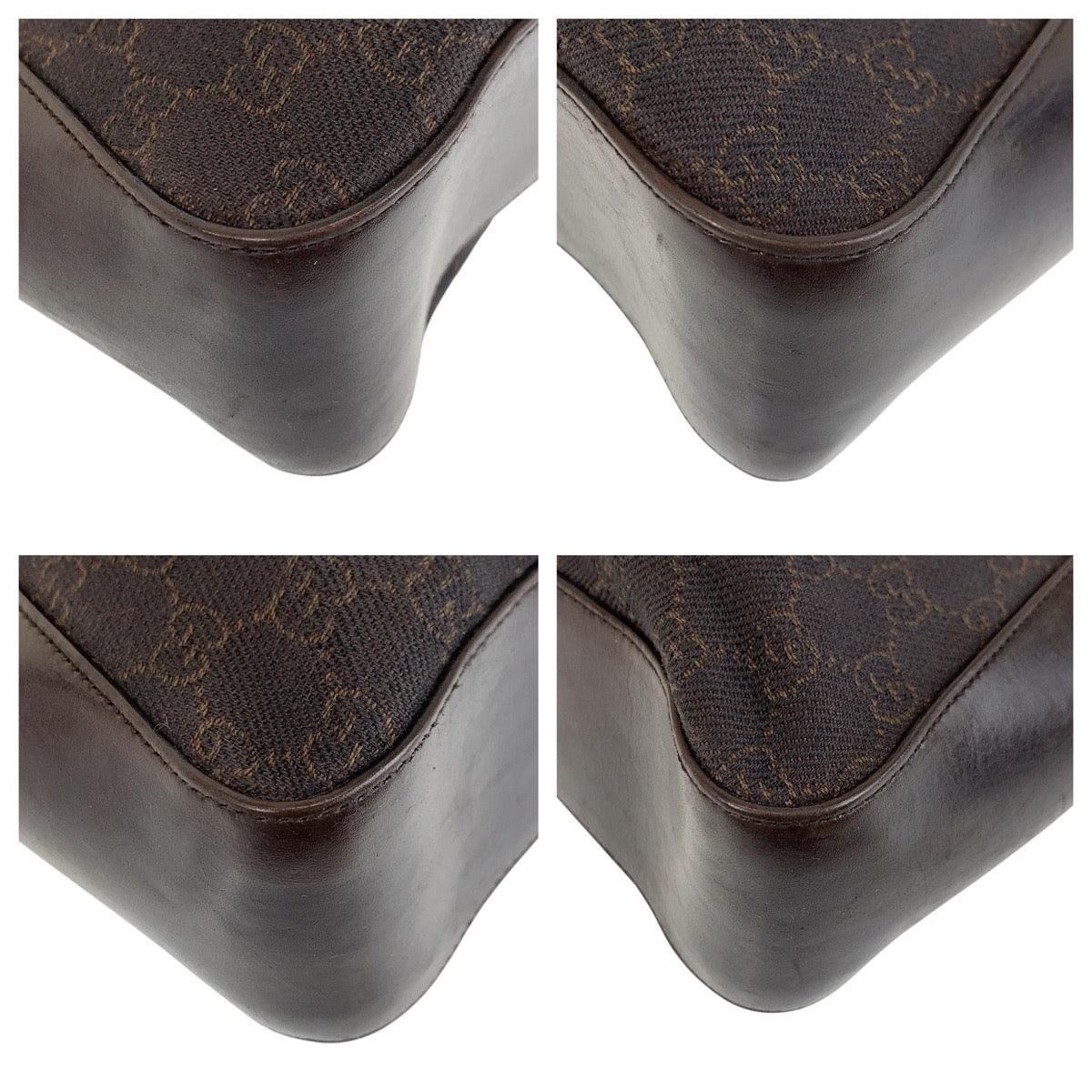 GUCCI Tote Bag 73983 GG canvas, leather Brown Tote Bag Shoulder Bag Women Used Authentic