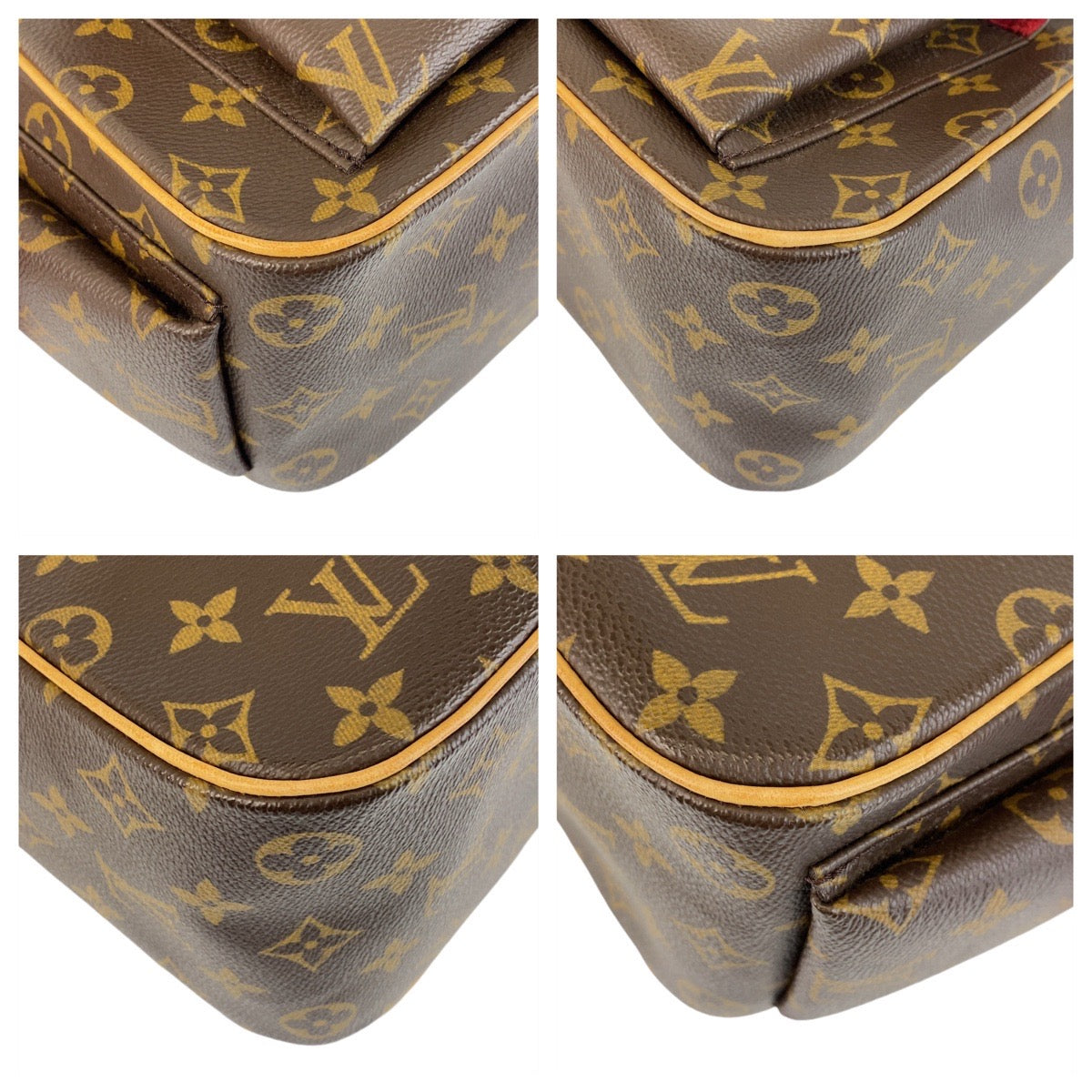 LOUIS VUITTON Handbag M51161 PVC, Leather Brown Gold Metal Monogram Exantri Cite Women Used Authentic