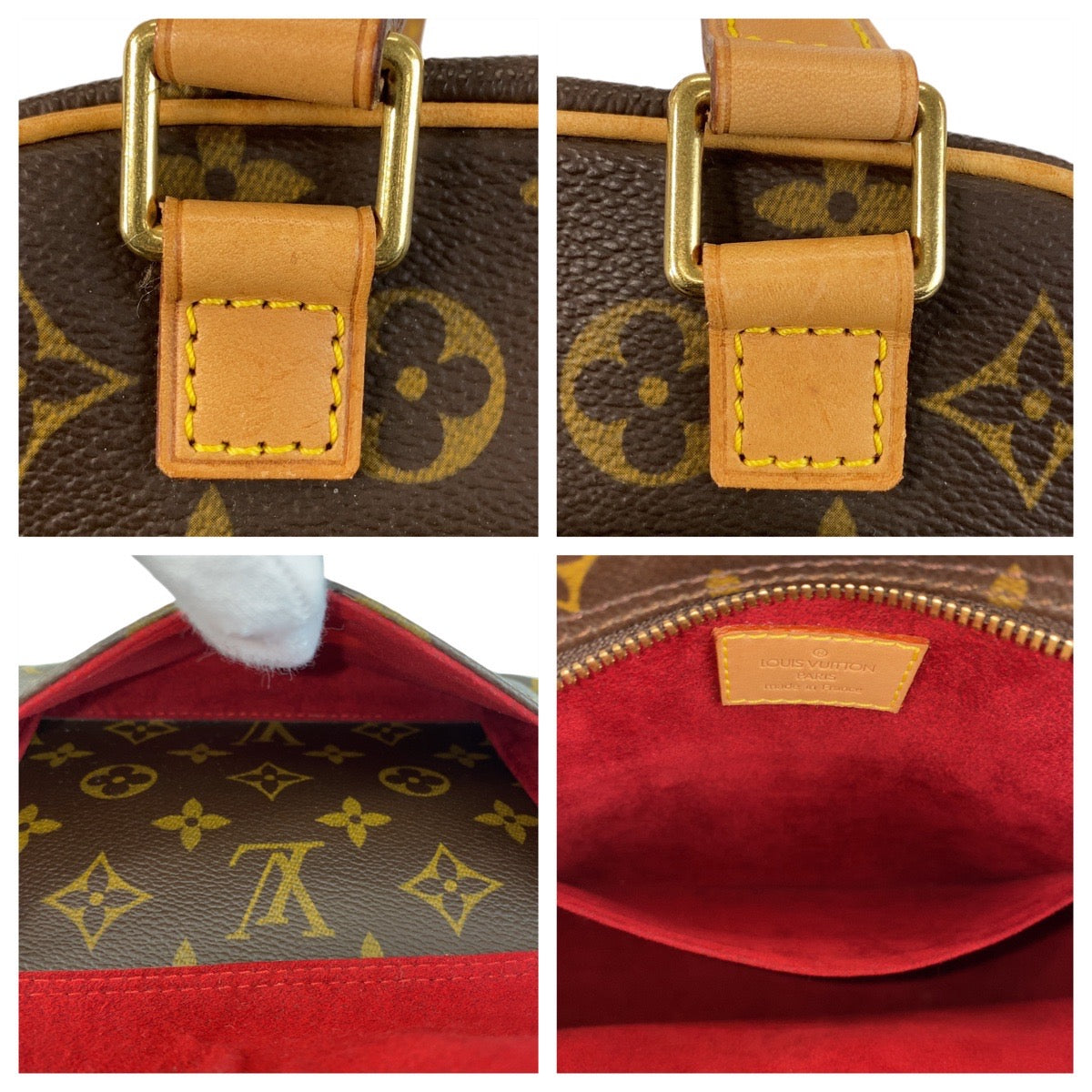 LOUIS VUITTON Handbag M51161 PVC, Leather Brown Gold Metal Monogram Exantri Cite Women Used Authentic