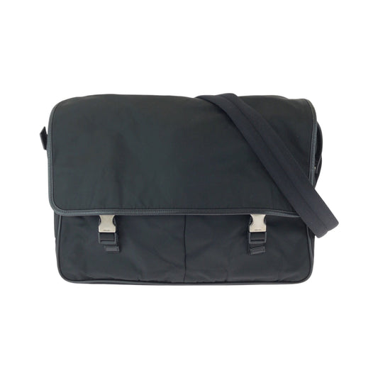 PRADA Shoulder Bag V165 Nylon black Shoulder Bag Messenger bag Test Triangle With logo Women Used Authentic