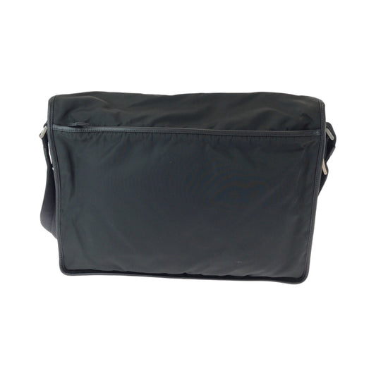 PRADA Shoulder Bag V165 Nylon black Shoulder Bag Messenger bag Test Triangle With logo Women Used Authentic