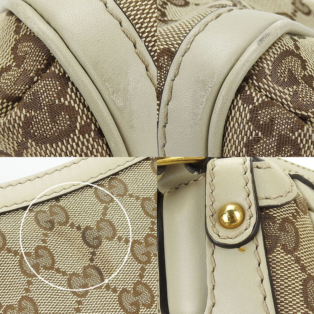 GUCCI Shoulder Bag 282298 GG canvas, leather beige Women Used Authentic
