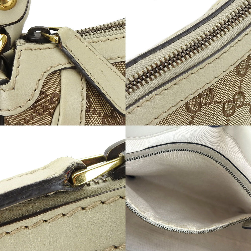 GUCCI Shoulder Bag 282298 GG canvas, leather beige Women Used Authentic