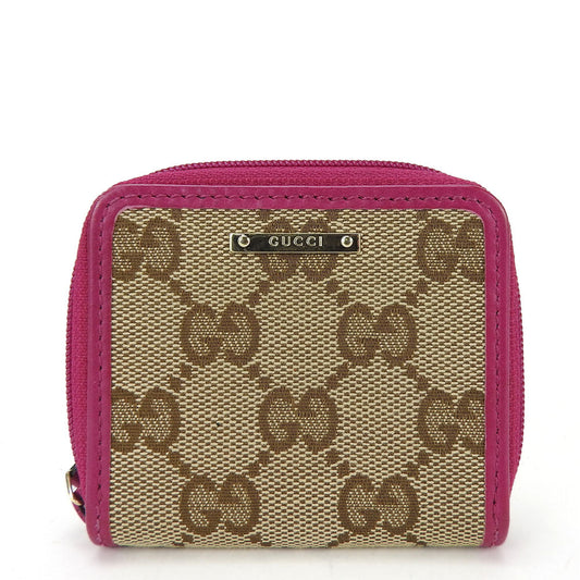 GUCCI Coin case 115255 GG canvas, leather beige Women Used Authentic