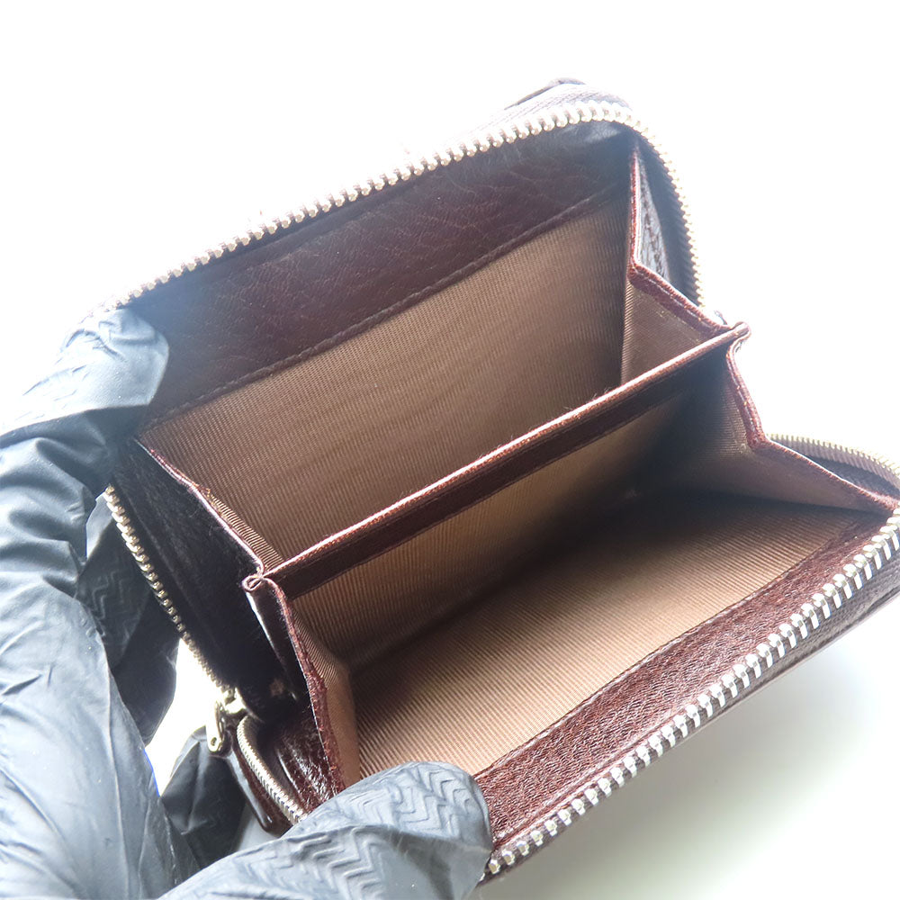 PRADA Bifold Wallet 1M0522 leather Brown Women Used Authentic