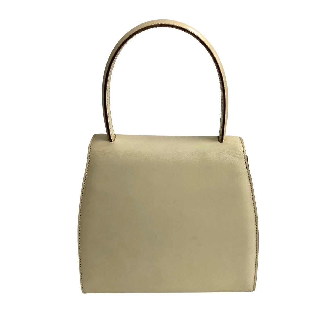 CELINE Handbag Calfskin white logo Metal Women Used Authentic