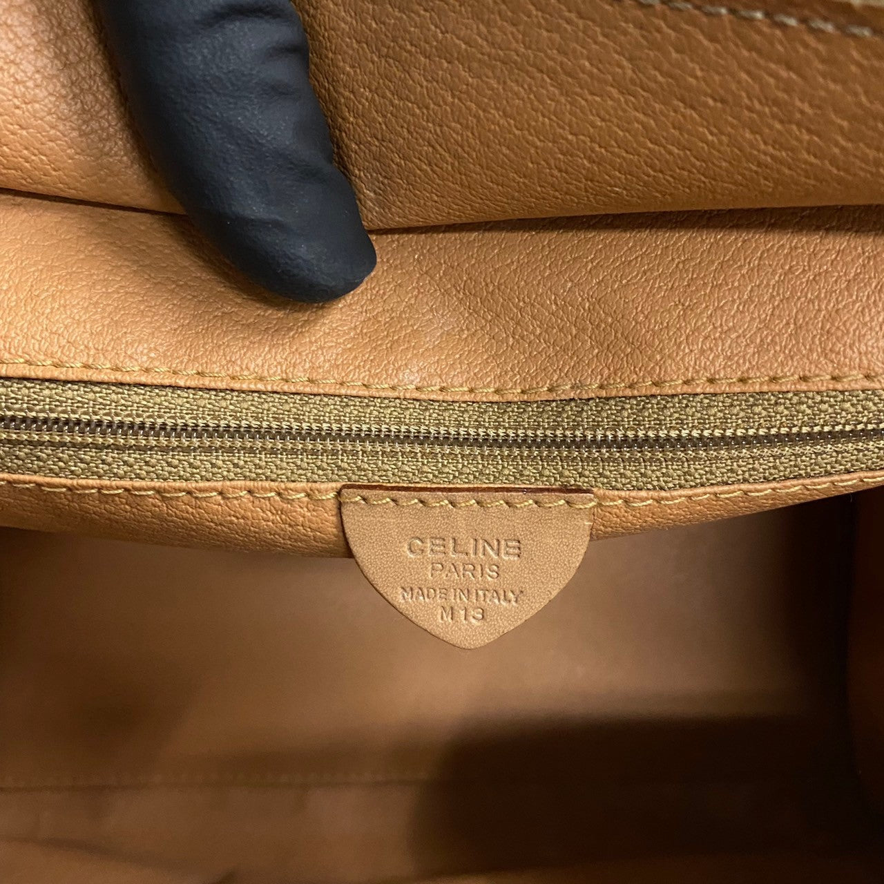 CELINE Handbag Leather, PVC Brown Macadam Blason Triomphe Women(Unisex) Used Authentic