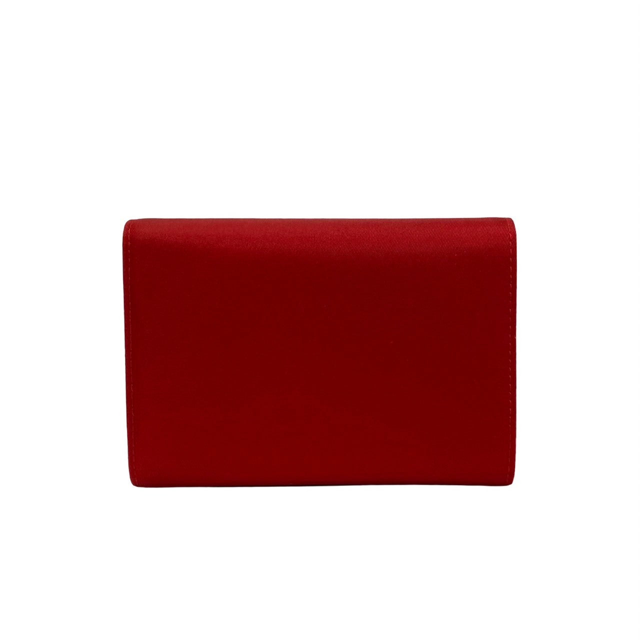 PRADA Bifold Wallet Nylon, Leather Red Women Used Authentic
