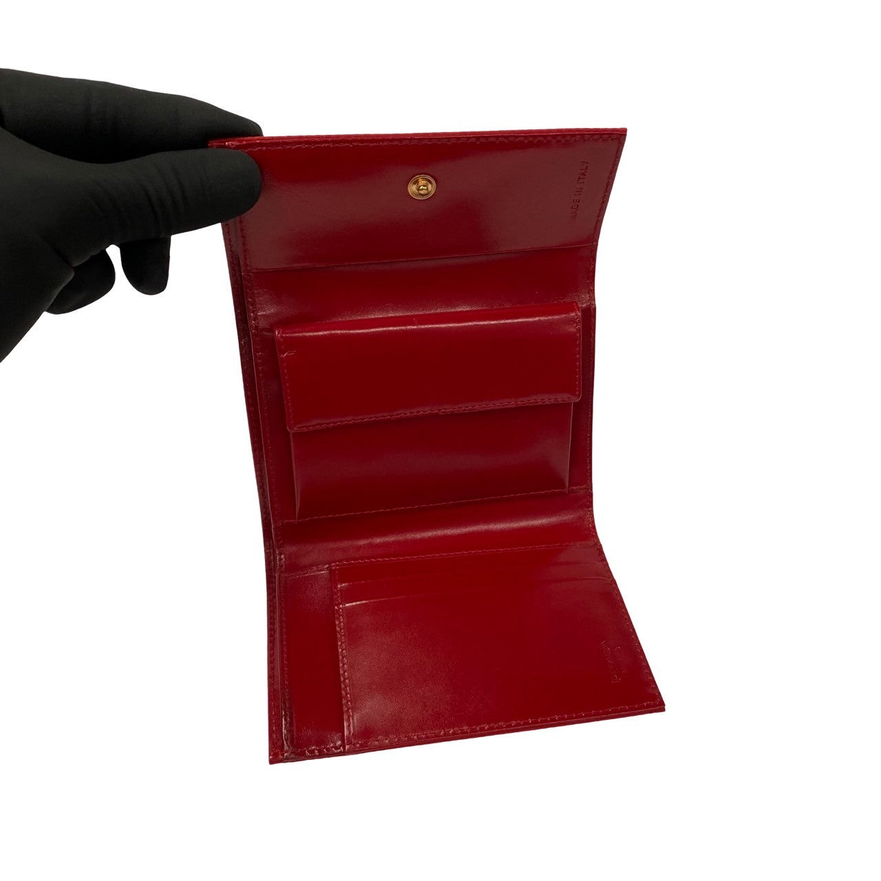 PRADA Bifold Wallet Nylon, Leather Red Women Used Authentic