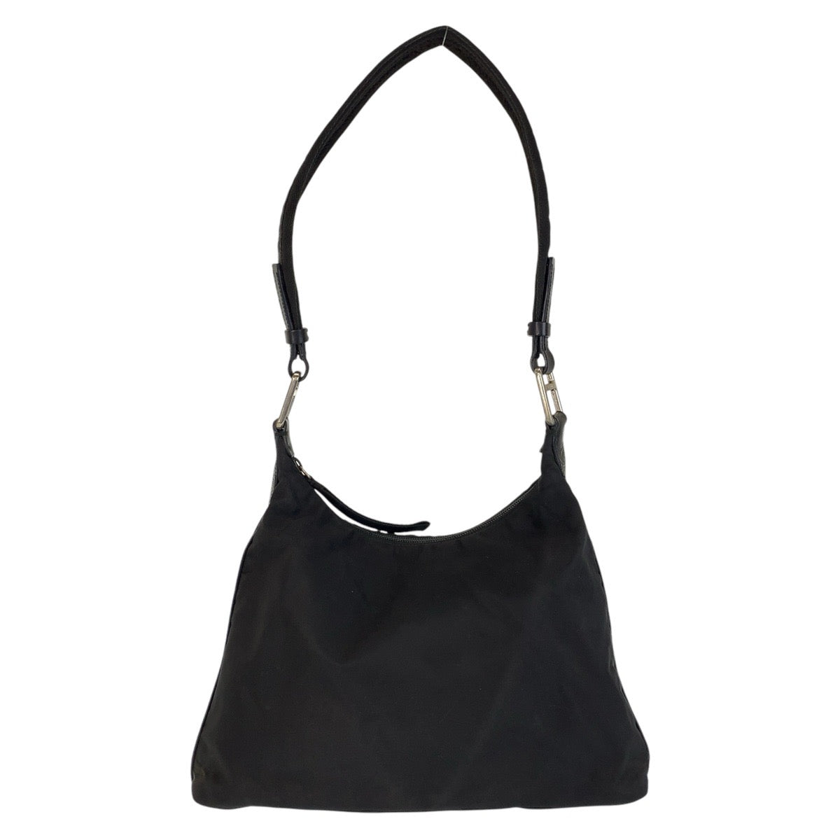 PRADA Shoulder Bag Nylon Black SilverMetal Test Women Used Authentic