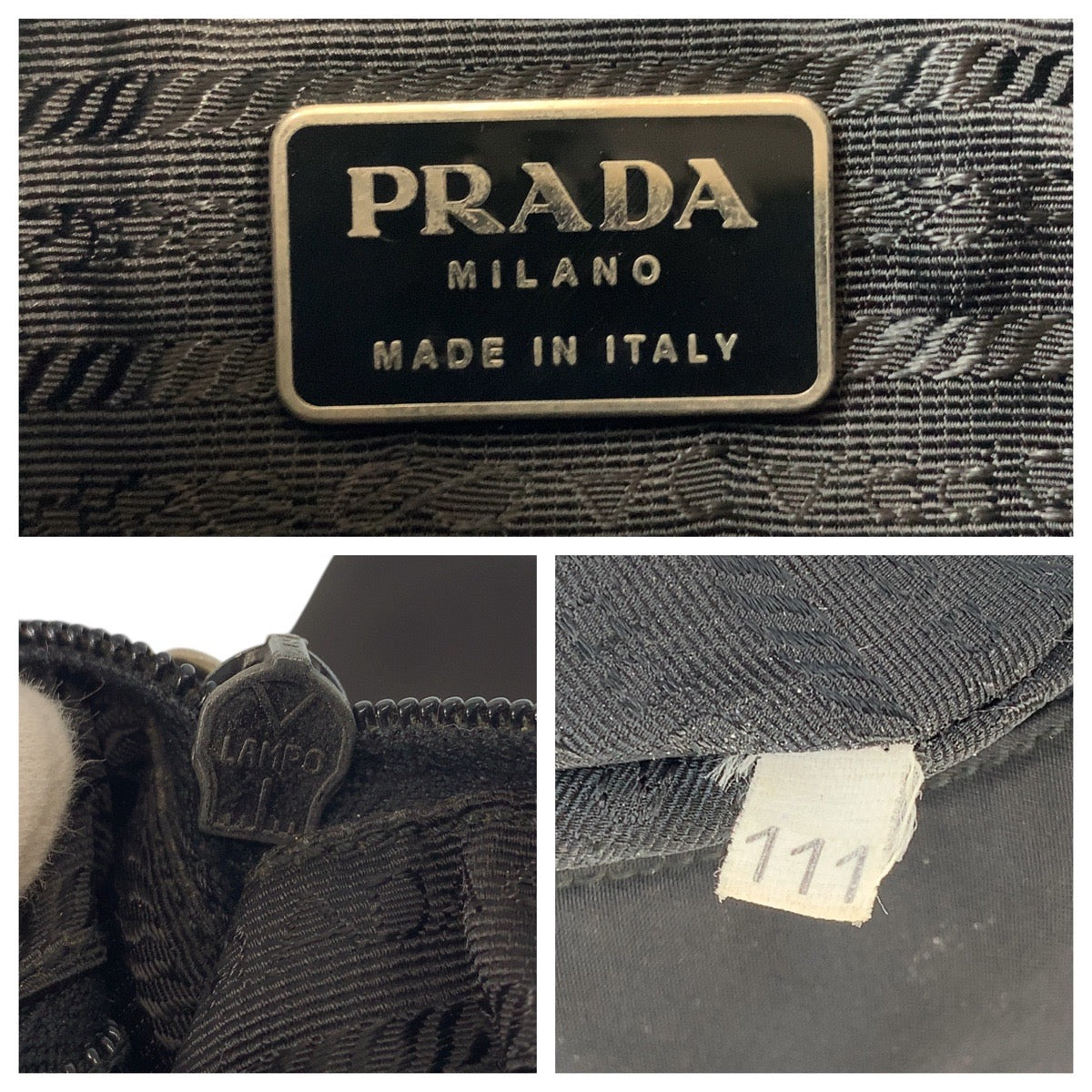 PRADA Shoulder Bag Nylon Black SilverMetal Test Women Used Authentic
