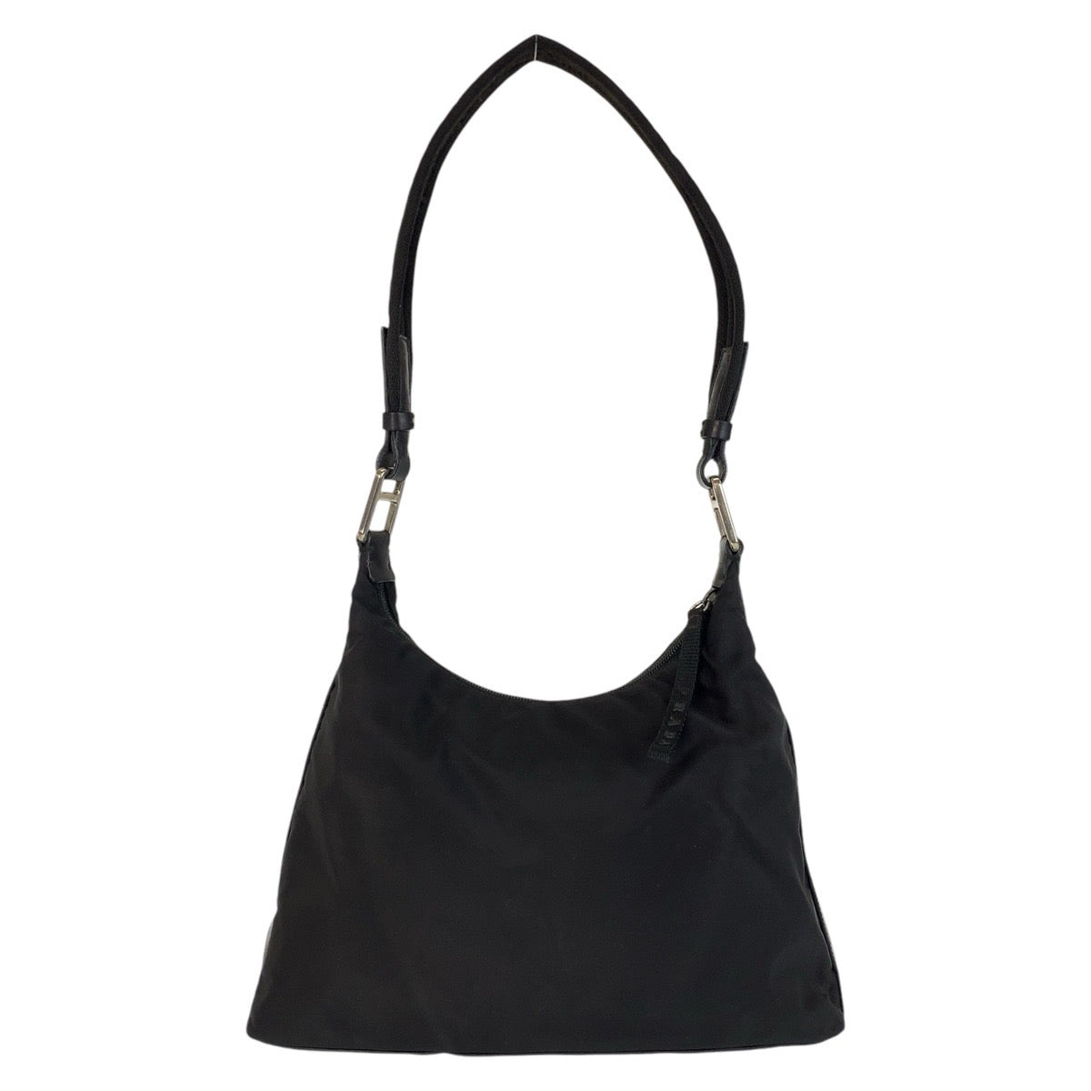 PRADA Shoulder Bag Nylon Black SilverMetal Test Women Used Authentic
