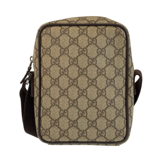 GUCCI Shoulder Bag 101680 GG Supreme canvas, leather Beige brown Shoulder Bag pochette Women Used Authentic