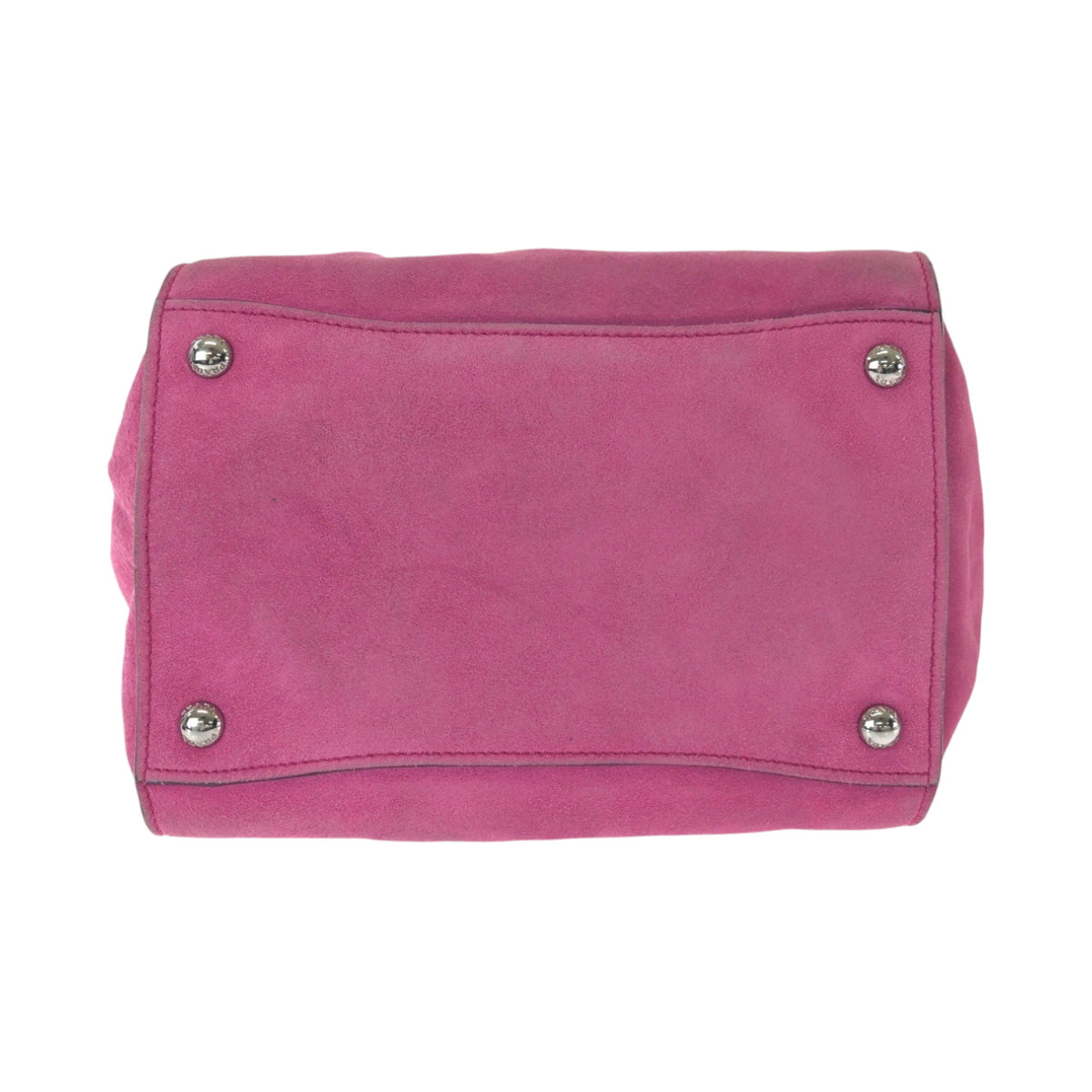 PRADA Tote Bag BN2625 Suede Pink SilverMetal Tote Bag Shoulder Bag Handbag Triangle With logo Women Used Authentic