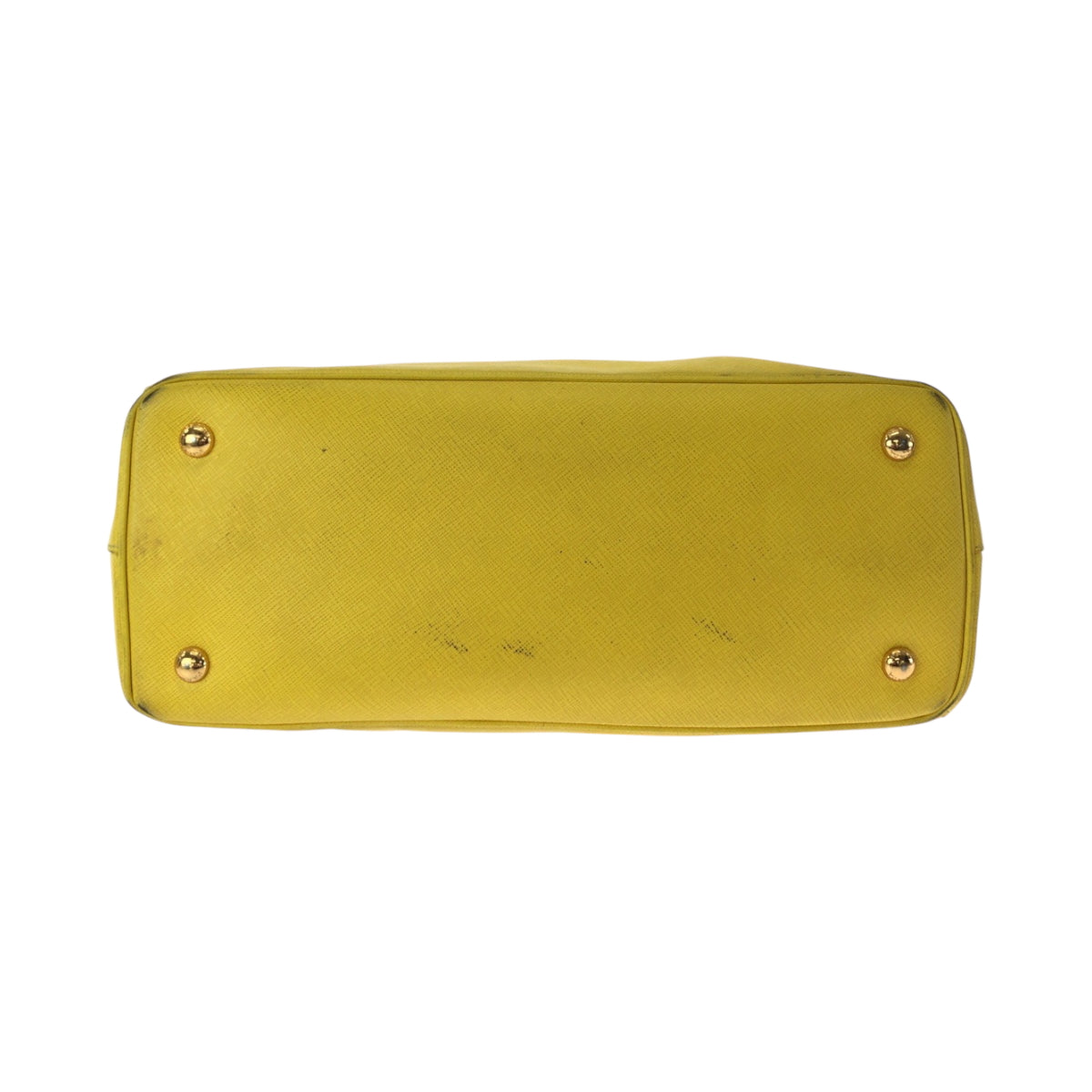 PRADA Shoulder Bag BN1874 leather Yellow Gold Metal Shoulder Bag Handbag 2way Safiano Women Used Authentic