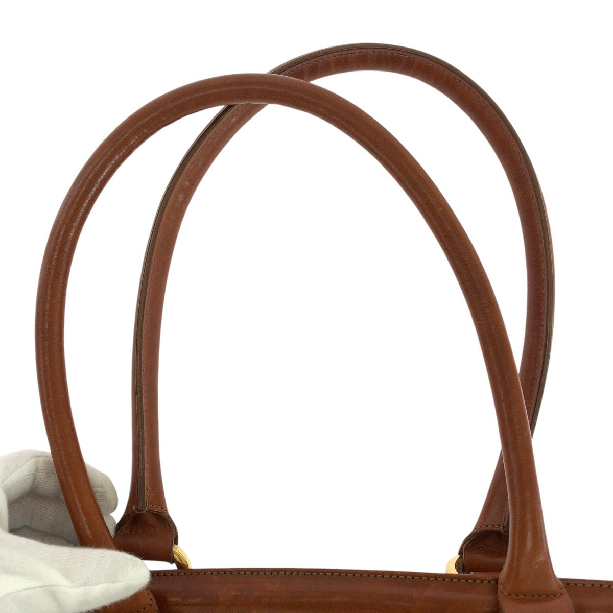 BURBERRY Tote Bag Canvas, Leather Brown Check Pattern Women Used Authentic