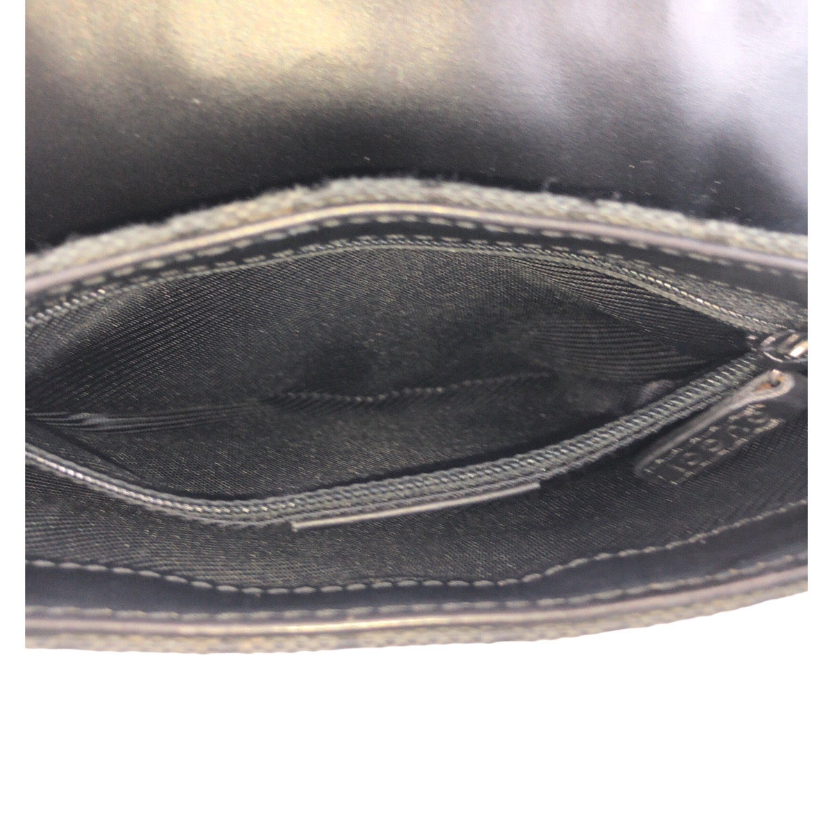 GUCCI Sling bag 92543 GG canvas Black SilverMetal Sling bag Bum bag Women Used Authentic