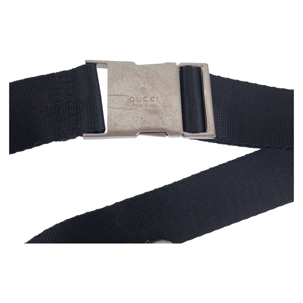 GUCCI Sling bag 92543 GG canvas Black SilverMetal Sling bag Bum bag Women Used Authentic
