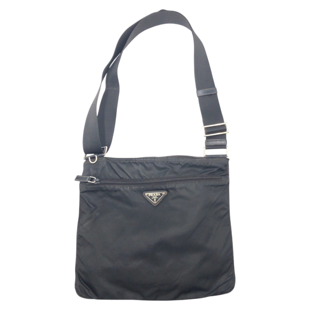 PRADA Shoulder Bag Nylon Black black Shoulder Bag Sacoche Unisex Test Triangular logo mens Used Authentic