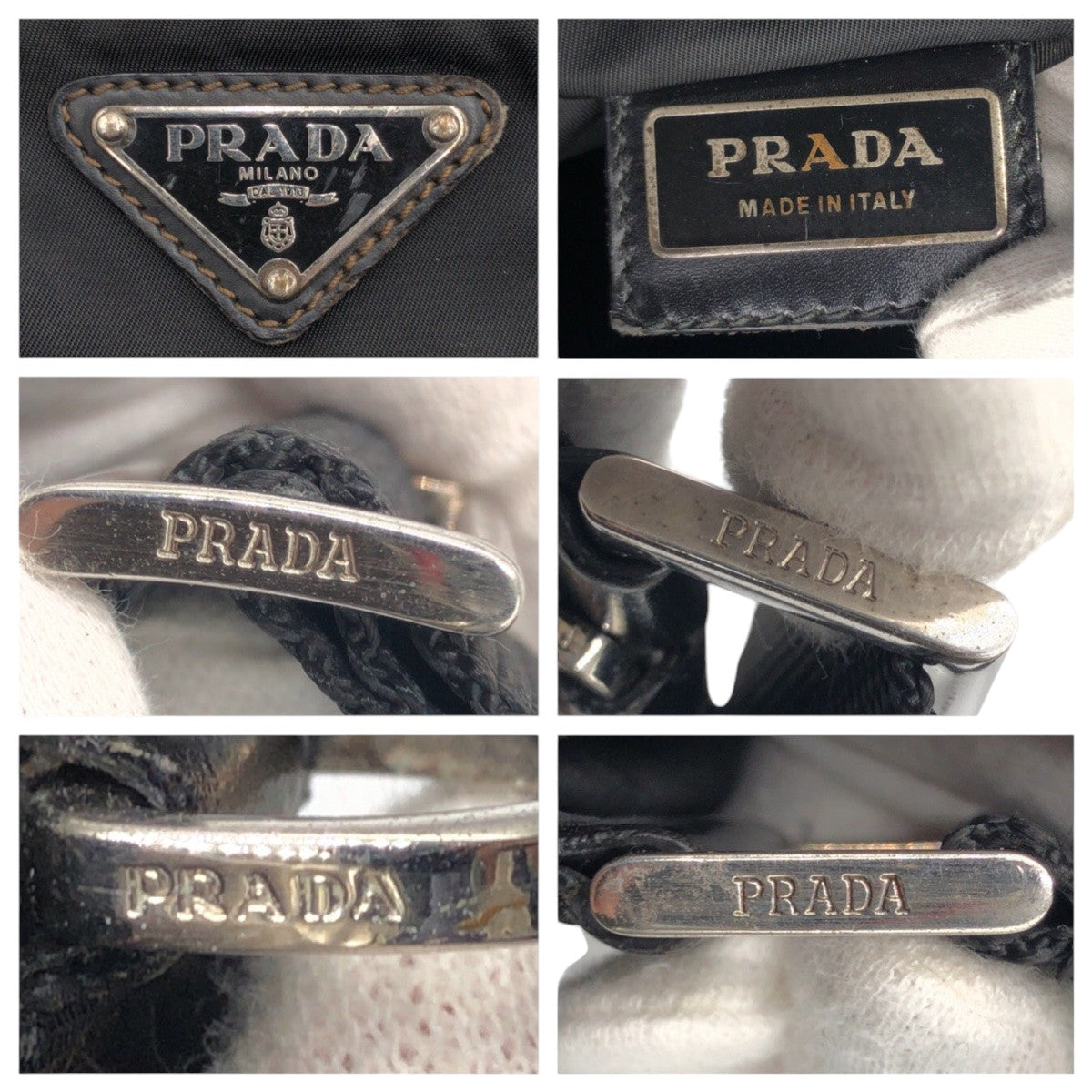 PRADA Shoulder Bag Nylon Black black Shoulder Bag Sacoche Unisex Test Triangular logo mens Used Authentic