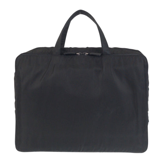 PRADA Business bag Nylon Black SilverMetal Business bag briefcase Test Triangle With logo mens Used Authentic