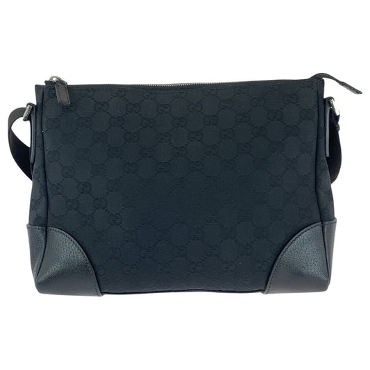 GUCCI Shoulder Bag 114273 GG canvas, leather Black black Shoulder Bag Messenger bag Women Used Authentic