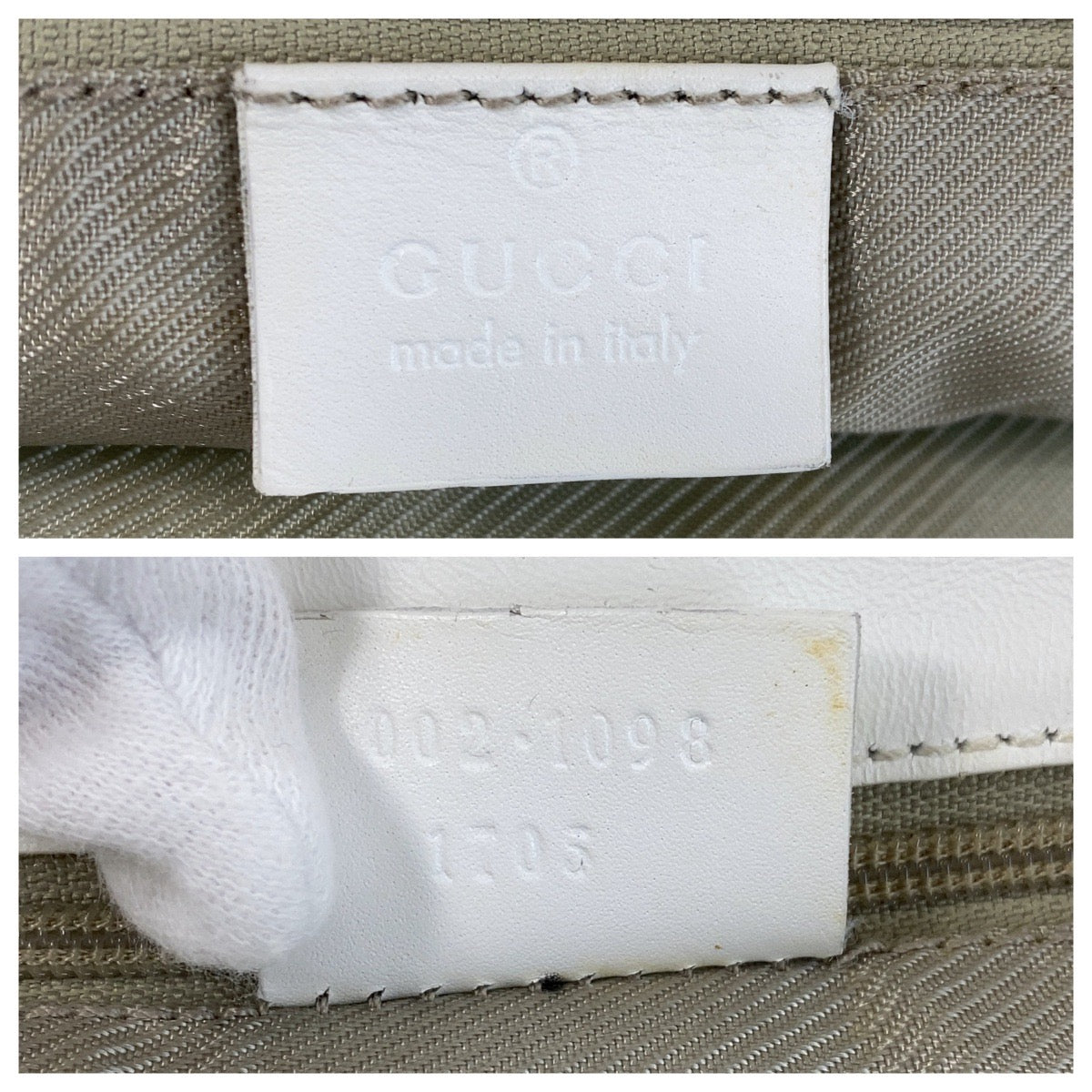 GUCCI Tote Bag 002 1098 GG canvas, leather Mint Light Blue Gold Metal Tote Bag Shoulder Bag Women Used Authentic