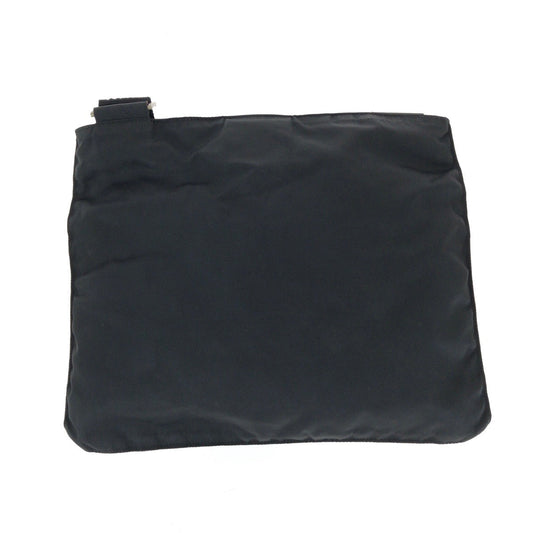 PRADA Shoulder Bag Nylon Black SilverMetal Shoulder Bag Sacoche Test Triangle With logo Women Used Authentic