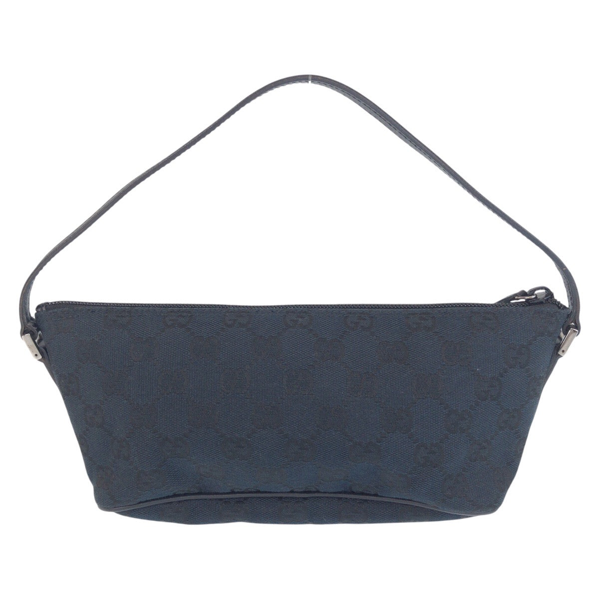 GUCCI Handbag 039 1103 GG canvas, leather Navy Black Handbag accessory pouch Women Used Authentic