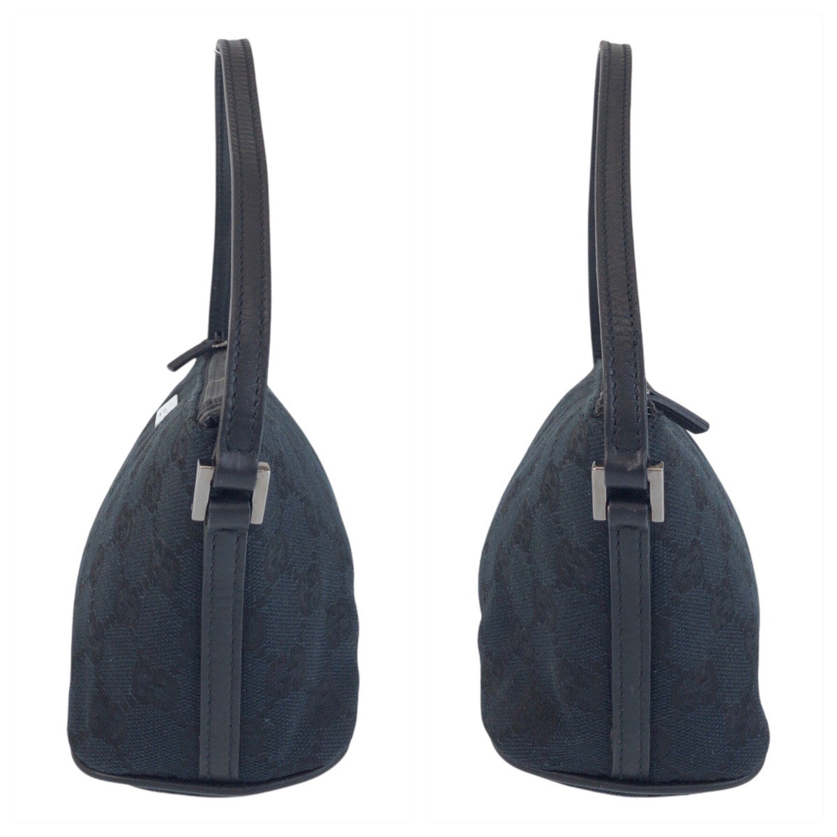 GUCCI Handbag 039 1103 GG canvas, leather Navy Black Handbag accessory pouch Women Used Authentic