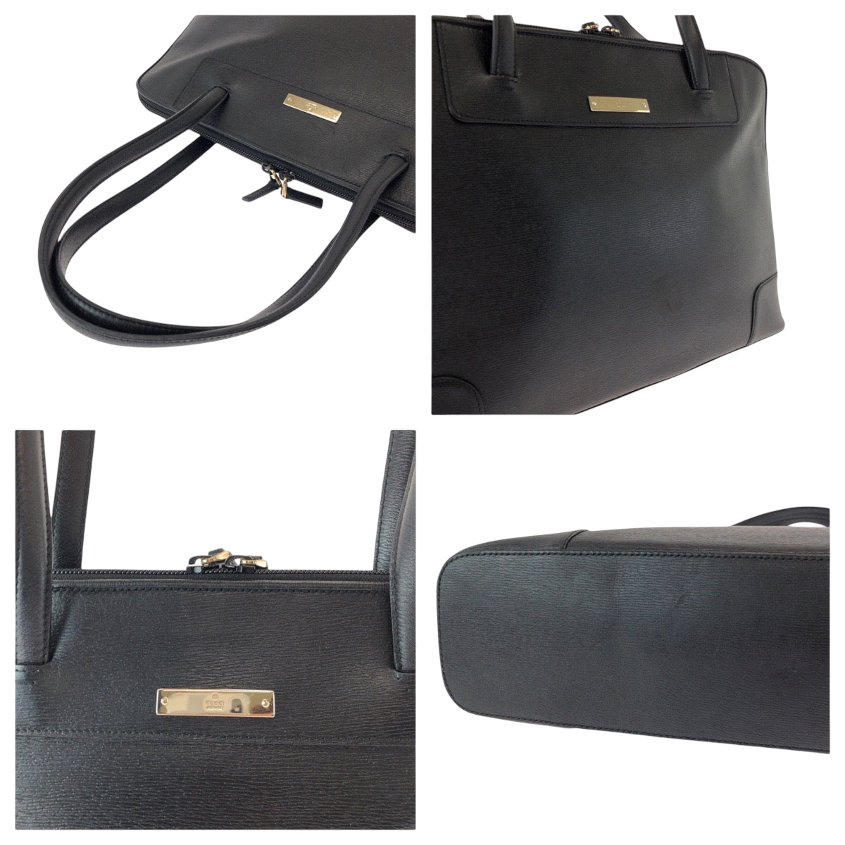 GUCCI Handbag 002 1122 leather black Handbag Shoulder Bag Women Used Authentic