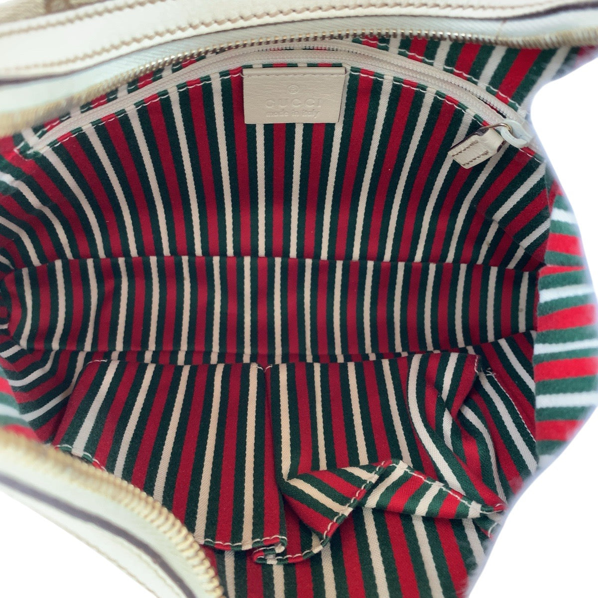 GUCCI Shoulder Bag 182489 GG canvas, leather White Brown Gold Metal Interlocking Women Used Authentic