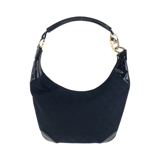 GUCCI Shoulder Bag 001 4158 GG canvas Black GoldMetal