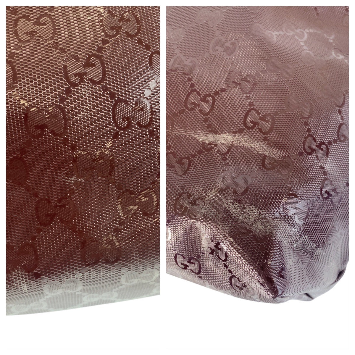 GUCCI Tote Bag 211137 PVC purple Tote Bag Shoulder Bag GG implementation Women Used Authentic