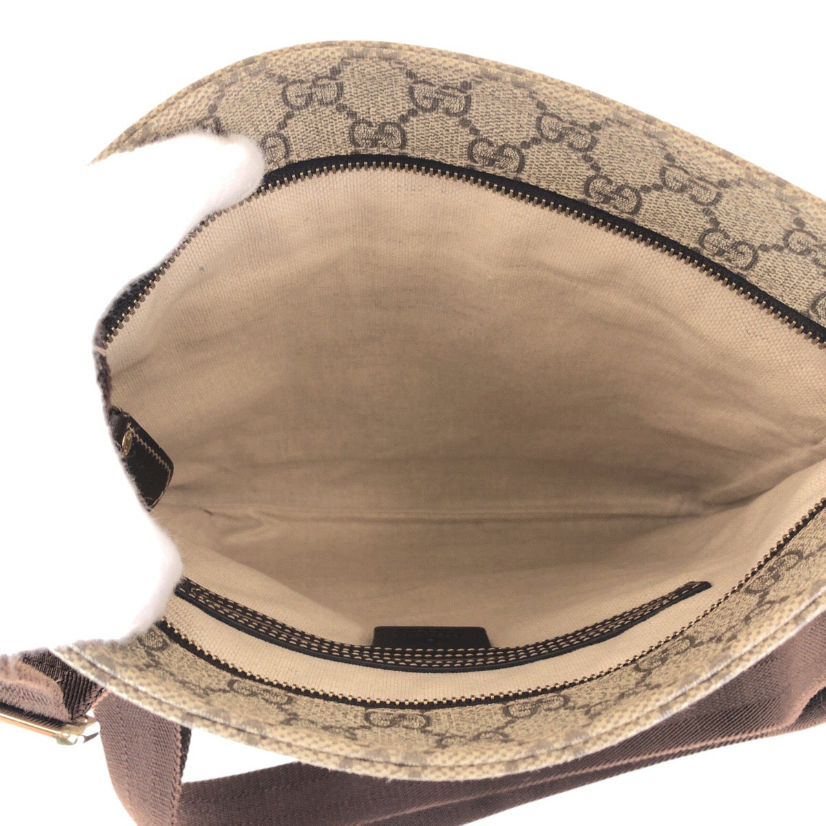 GUCCI Shoulder Bag 295257 GG Supreme canvas, leather Brown Gray Gold Metal Shoulder Bag pochette Women Used Authentic