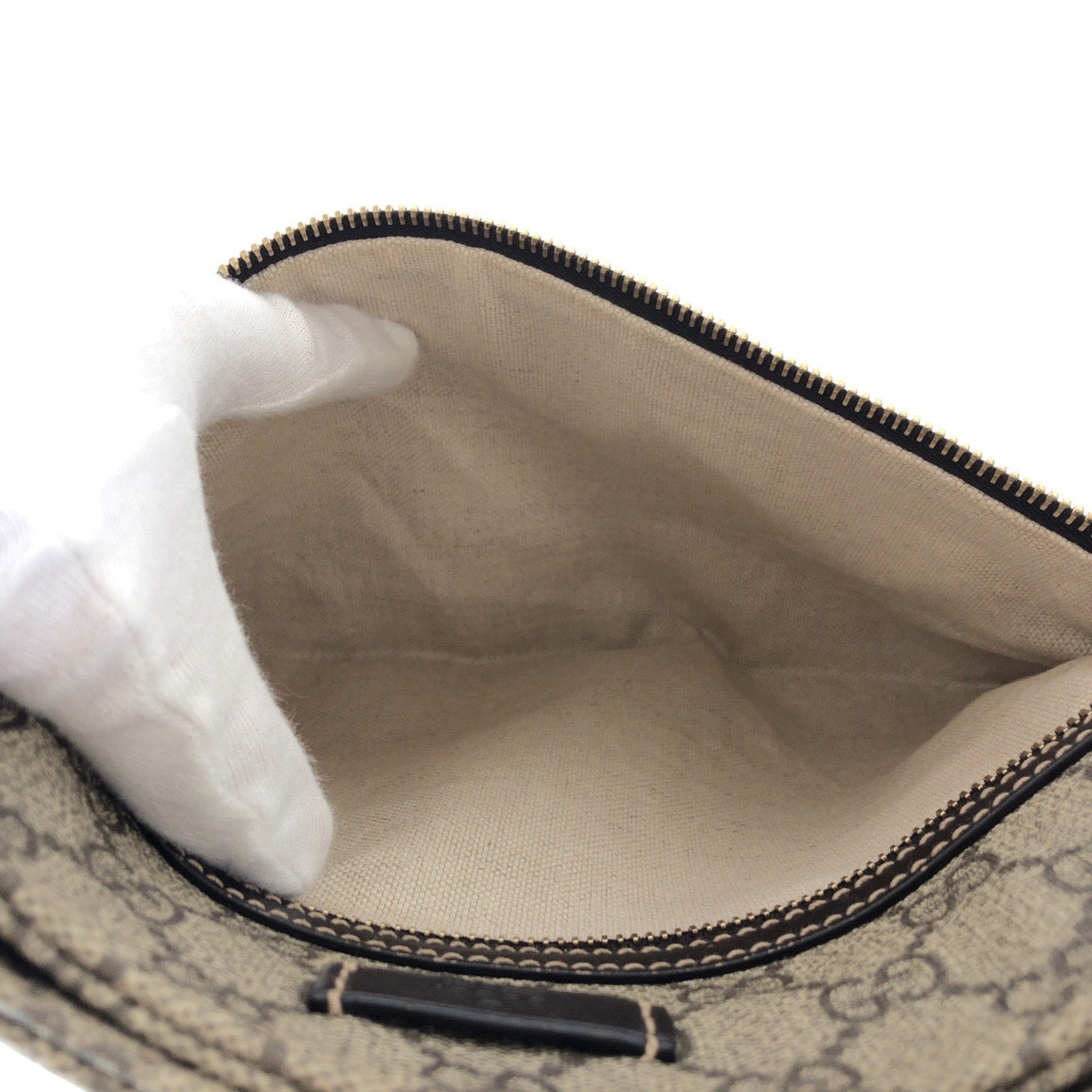 GUCCI Shoulder Bag 295257 GG Supreme canvas, leather Brown Gray Gold Metal Shoulder Bag pochette Women Used Authentic
