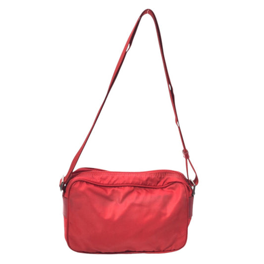 PRADA Shoulder Bag Nylon Red Test Triangular logo