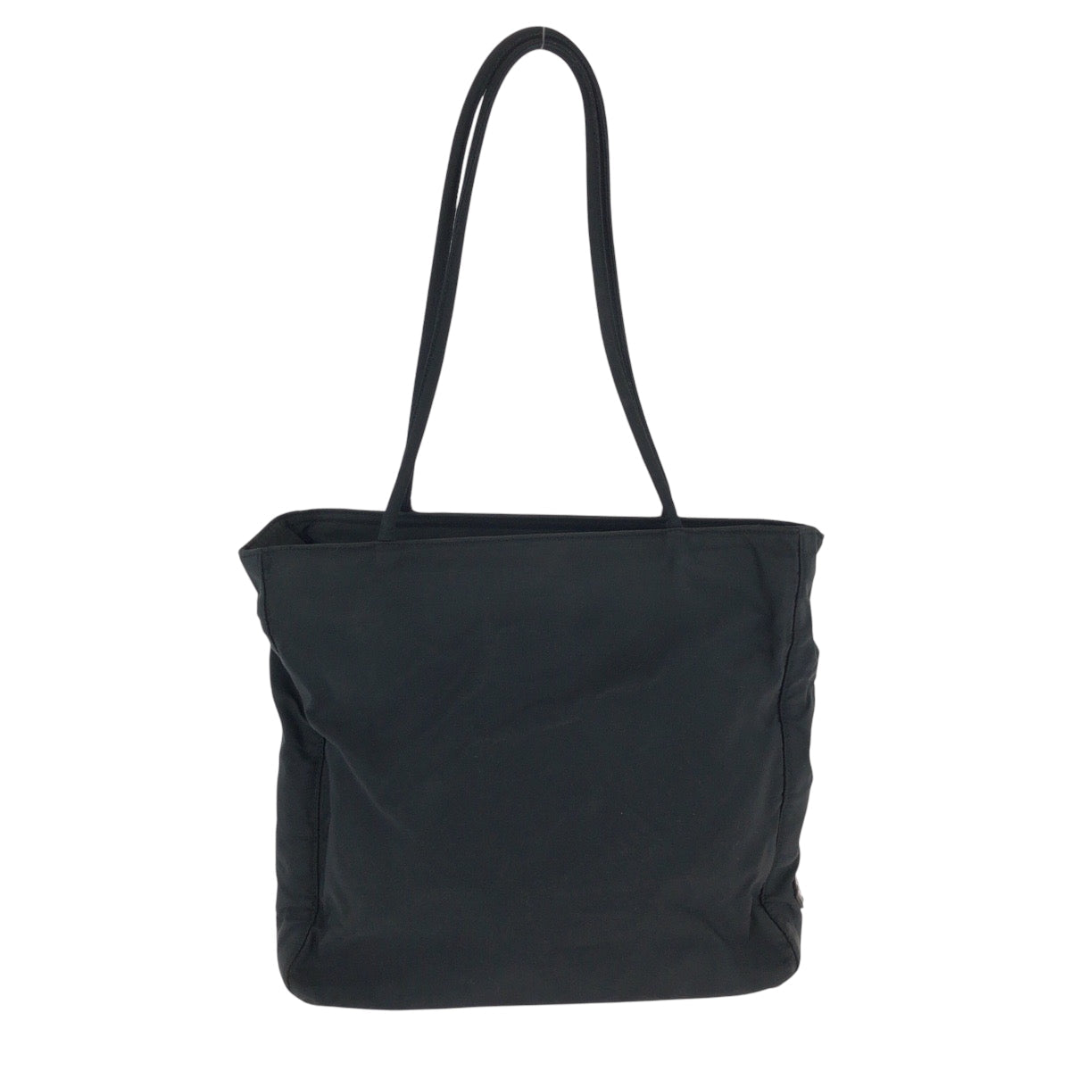 PRADA Tote Bag Nylon Black SilverMetal Tote Bag Shoulder Bag Test Women Used Authentic