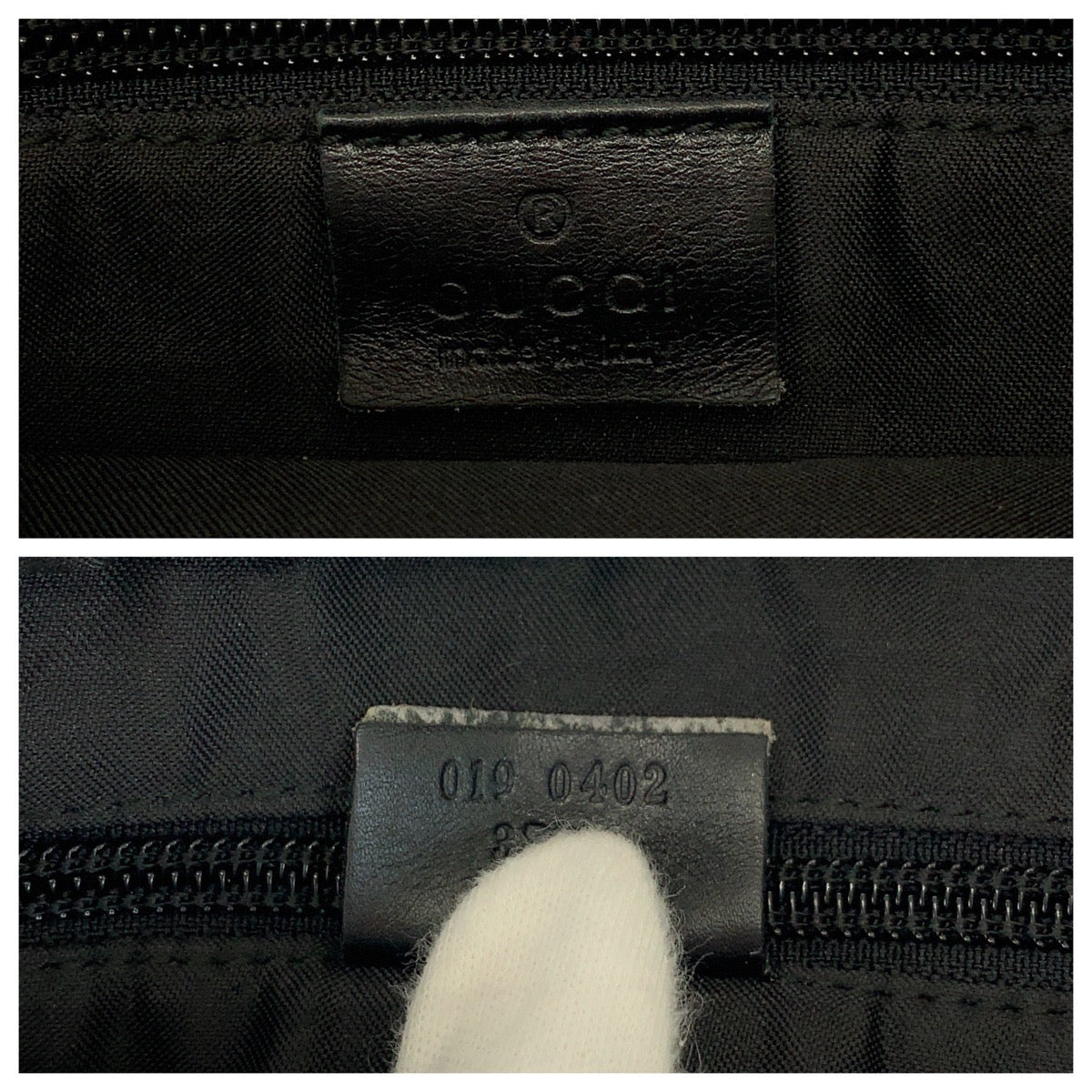 GUCCI Tote Bag 019 0402 GG canvas Black Beige SilverMetal Tote Bag Shoulder Bag Women Used Authentic